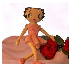 Vintage 1999 Betty Boop Pink Polka Dot Dress 16" Plush